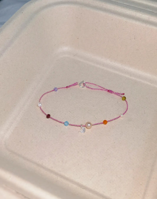 Dewlight Pink – Pearl and Zircon Bracelet