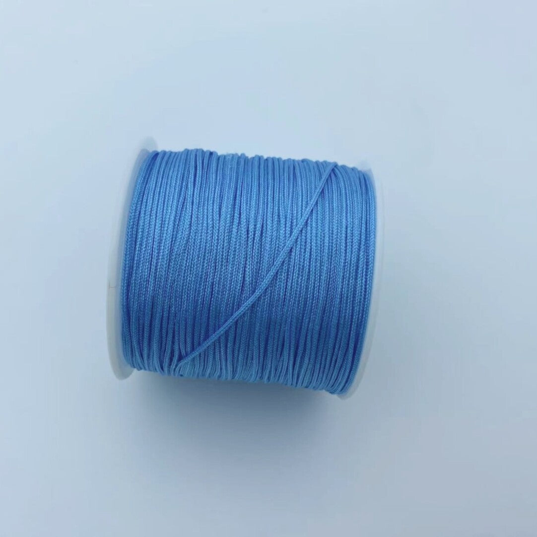 Handmade Blue Bracelet with White Flowers