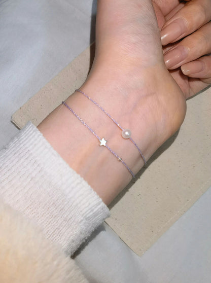 Dewlight Lavender – Pearl or Star Bracelet