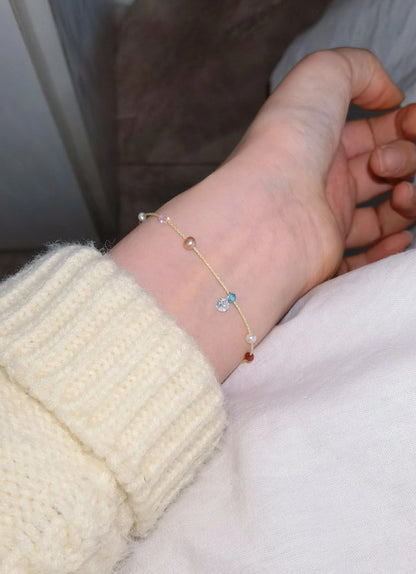 Dewlight Yellow – Pearl and Zircon Bracelet