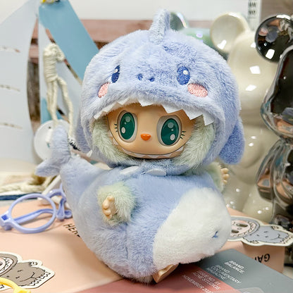 Labubu Outfit 17cm- 3D Blue Shark (Hooded Puffer Jacket + Tail)