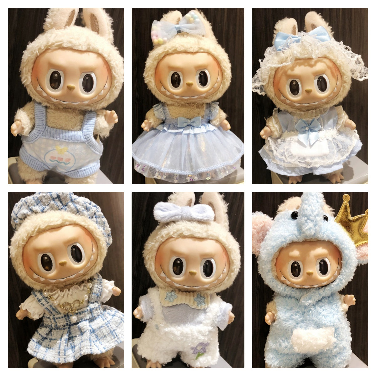 Labubu Clothes 17cm-💙baby blue~🩵-Blue Elephant Outfit