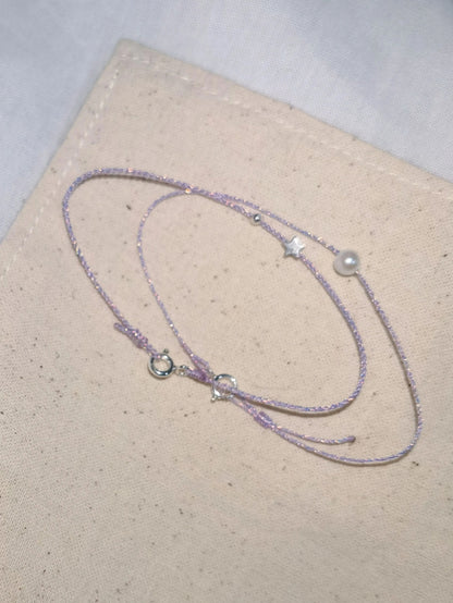 Dewlight Lavender – Pearl or Star Bracelet