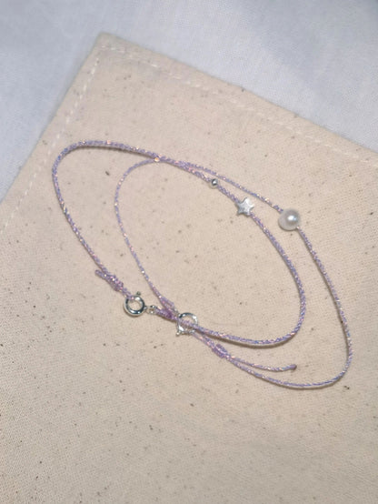 Dewlight Lavender – Pearl or Star Bracelet