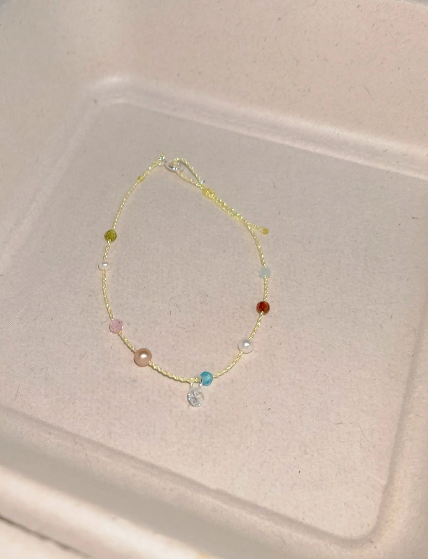 Dewlight Yellow – Pearl and Zircon Bracelet