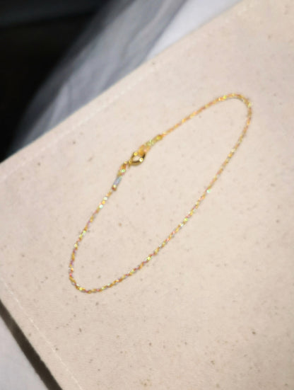 Dewlight Amber – Pearl and Shimmer Cord Bracelet