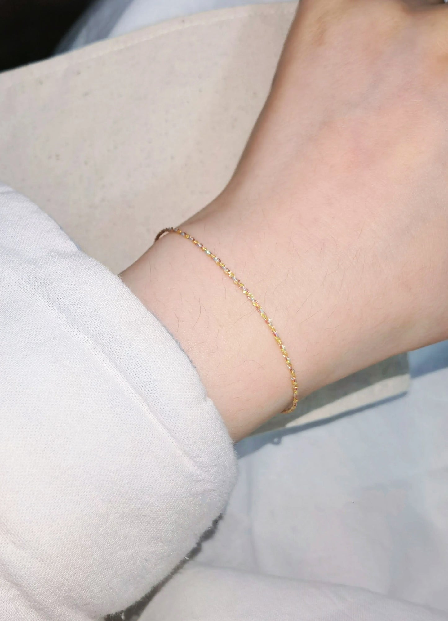 Dewlight Amber – Pearl and Shimmer Cord Bracelet