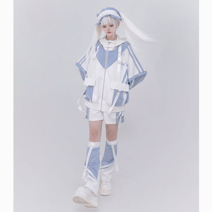 [Winged Light Gear] Original Decora Kei Anime-style Coat Set - Aqua Otaku Fashion
