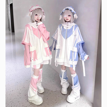 [Winged Light Gear] Original Decora Kei Anime-style Coat Set - [Pink] Otaku Fashion