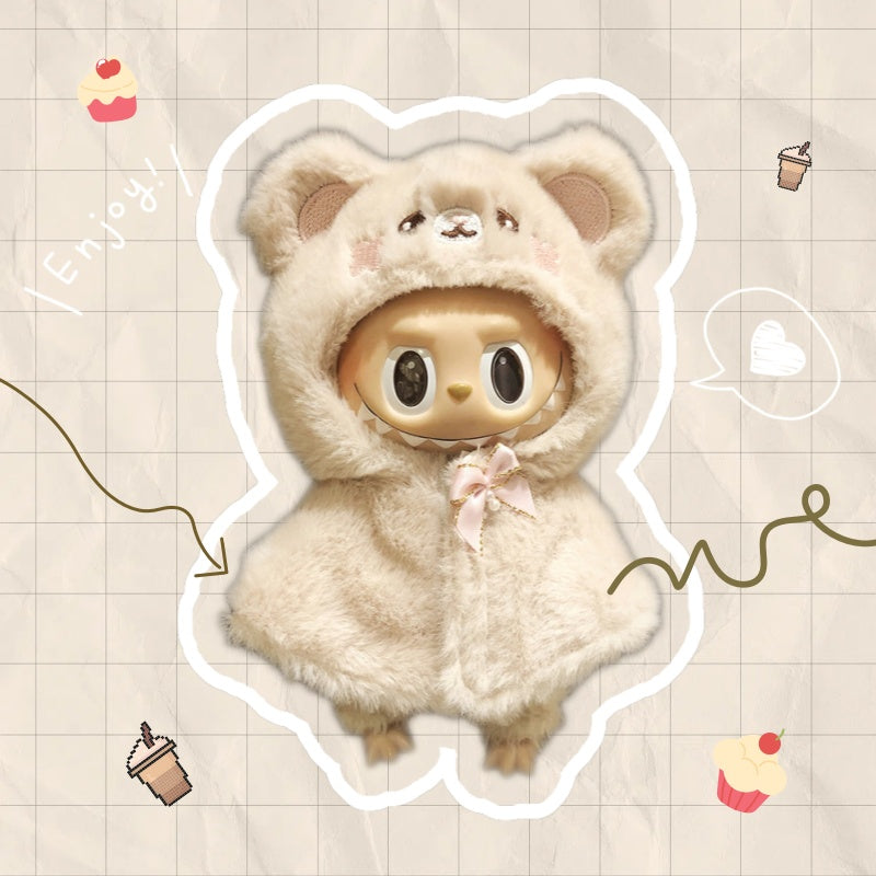 Labubu Clothes 17cm-Bear Plush Cape