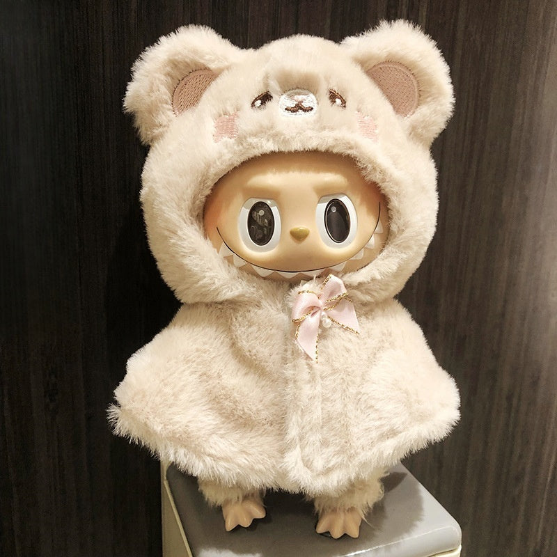 Labubu Clothes 17cm-Bear Plush Cape