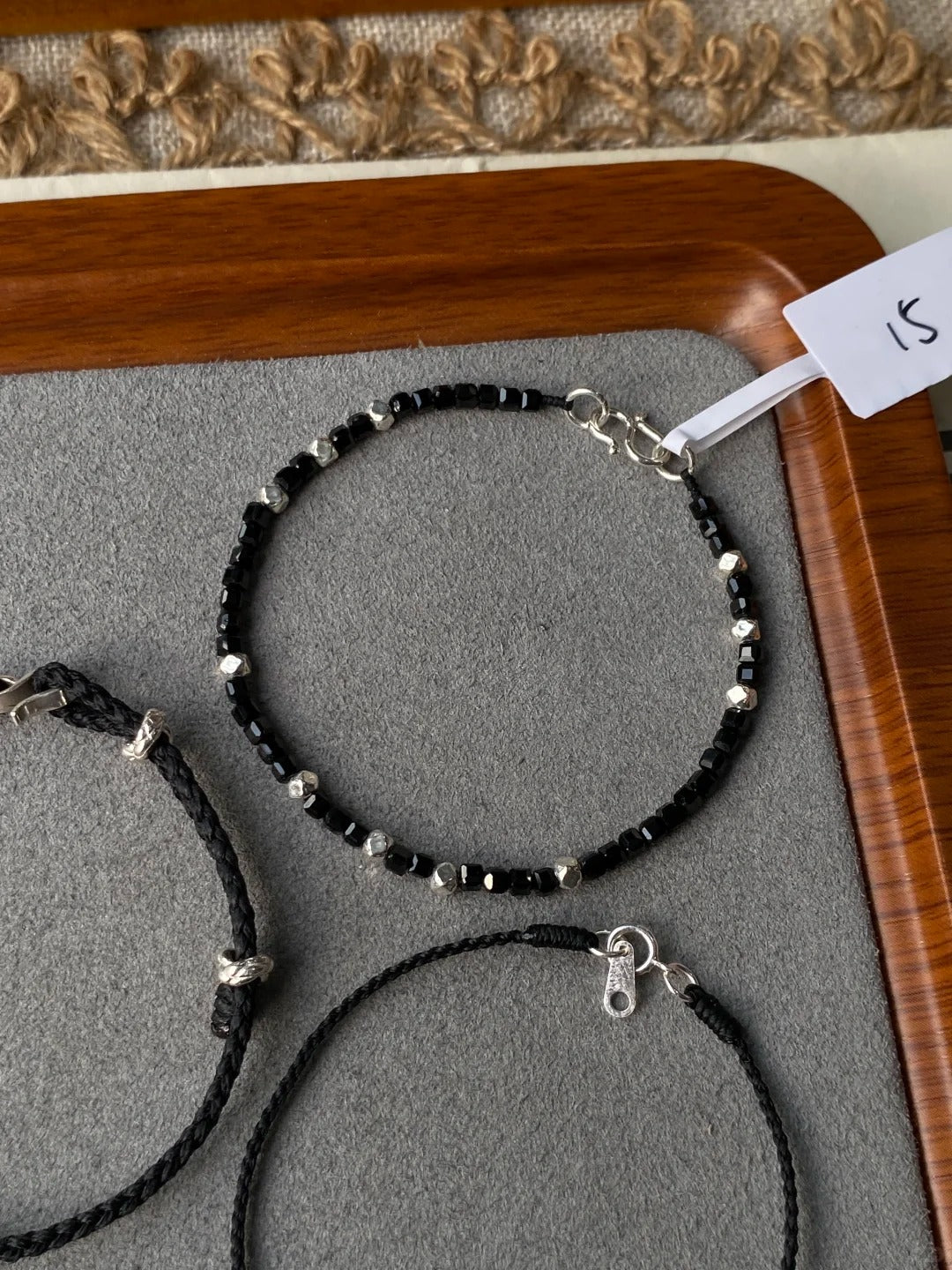 Black Bracelet Trio – Eternal, Celestial, Lunar Eclipse