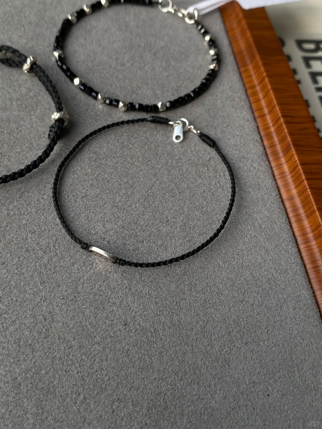 Black Bracelet Trio – Eternal, Celestial, Lunar Eclipse