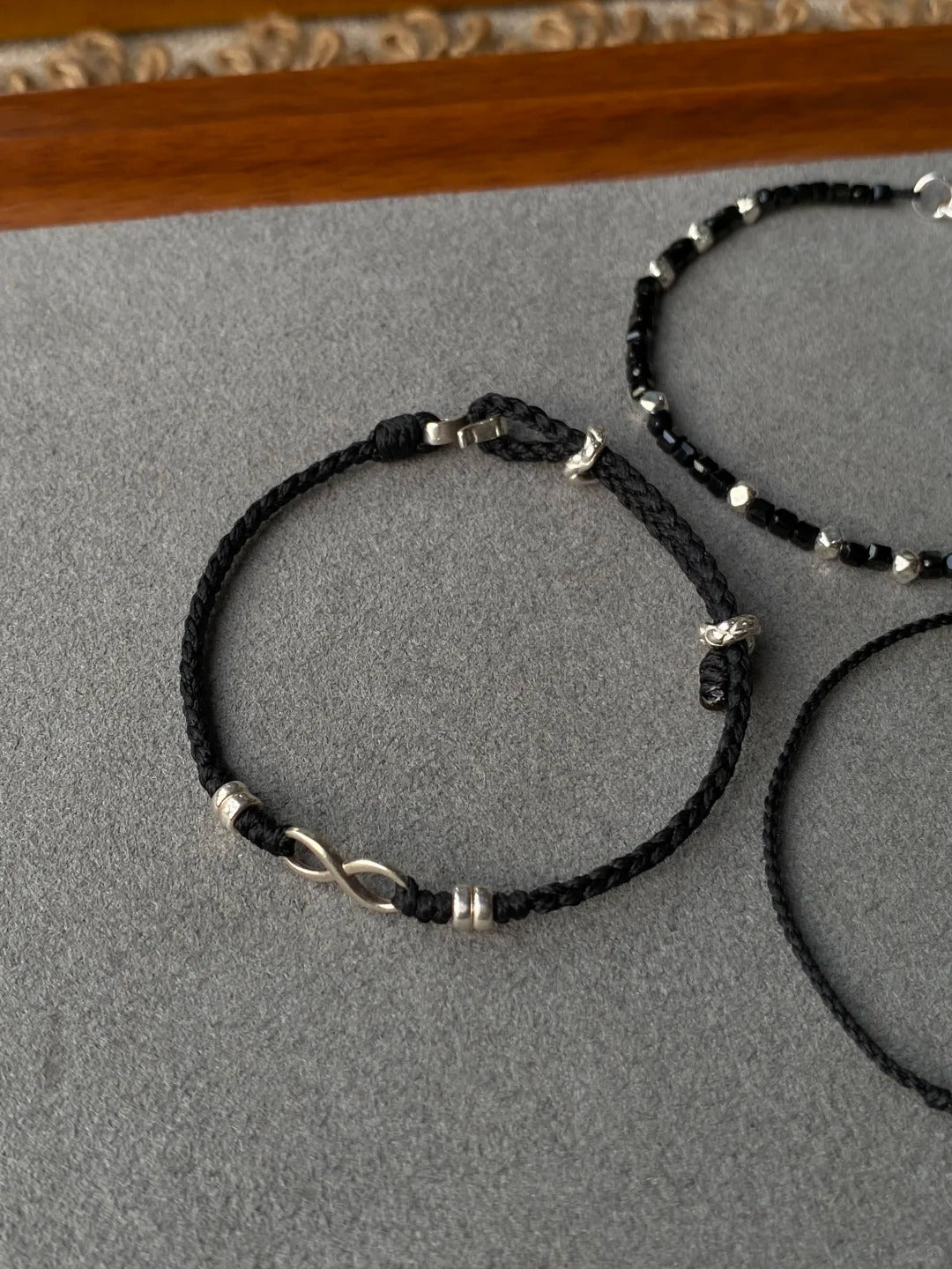 Black Bracelet Trio – Eternal, Celestial, Lunar Eclipse
