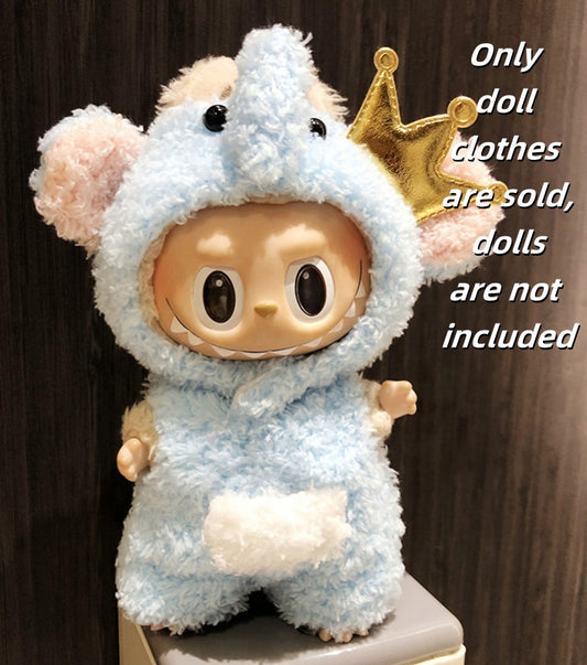 Labubu Clothes 17cm-💙baby blue~🩵-Blue Elephant Outfit