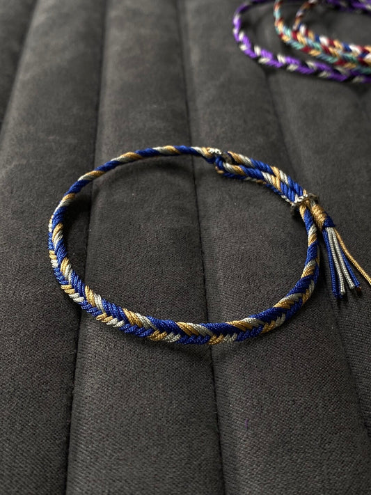Midnight Gilt- Herringbone Bracelet- 925 Silver