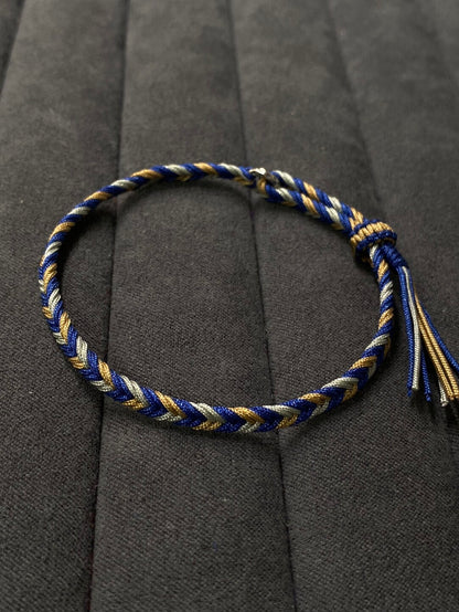 Cobalt Relic - Herringbone Bracelet- 925 Silver