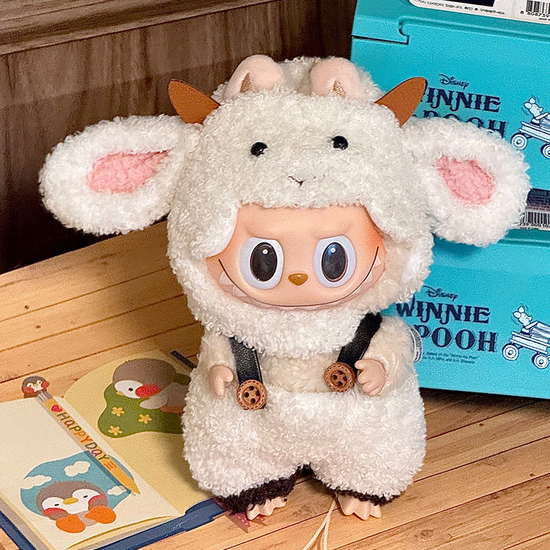 17cm Labubu Clothes Doll Cozy Lamb Set
