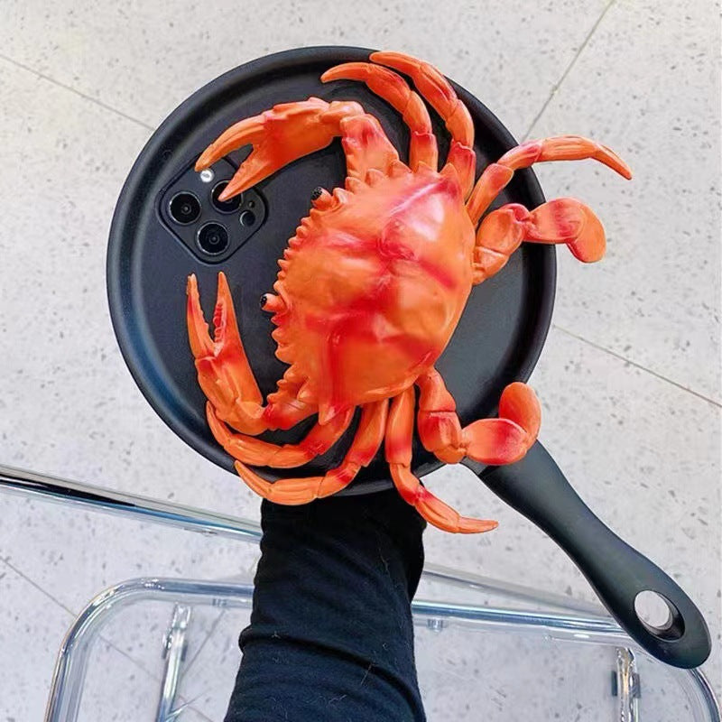 Funny Crab and Lobster Frying Pan Phone Case