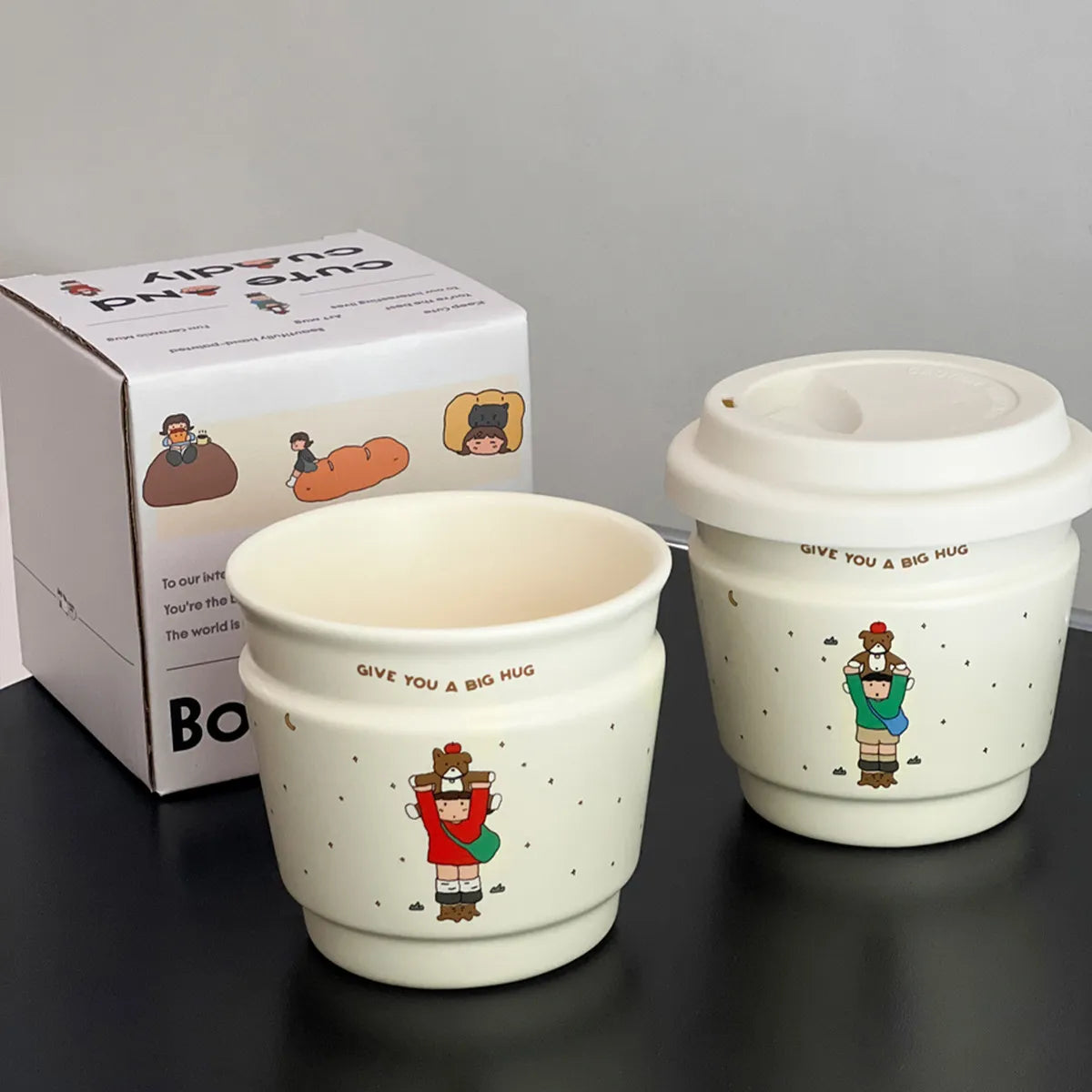 Cute Couple Mugs Set, Matching His and Hers Coffee Cups