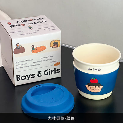 Cute Couple Mugs Set, Matching His and Hers Coffee Cups