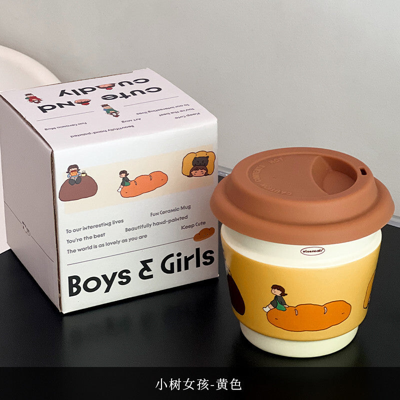 Cute Couple Mugs Set, Matching His and Hers Coffee Cups