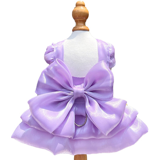 Dog and Cat Bow Dress Gown-Violet
