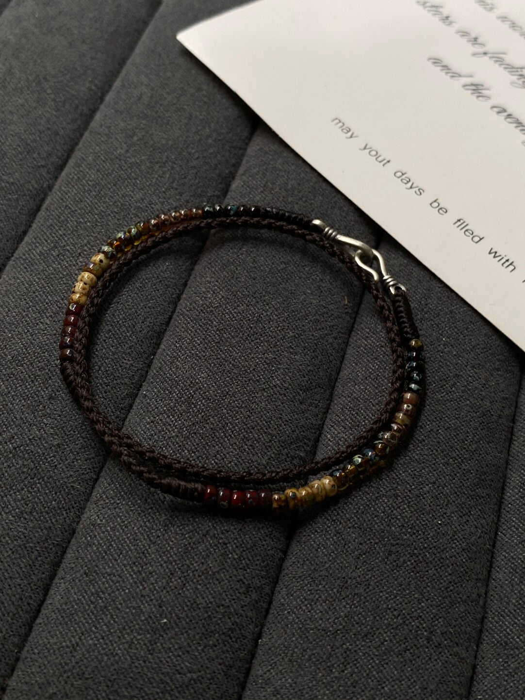 Eternal Black Tibetan Bracelet – Double-Strand Micro-Beaded Protection Braid
