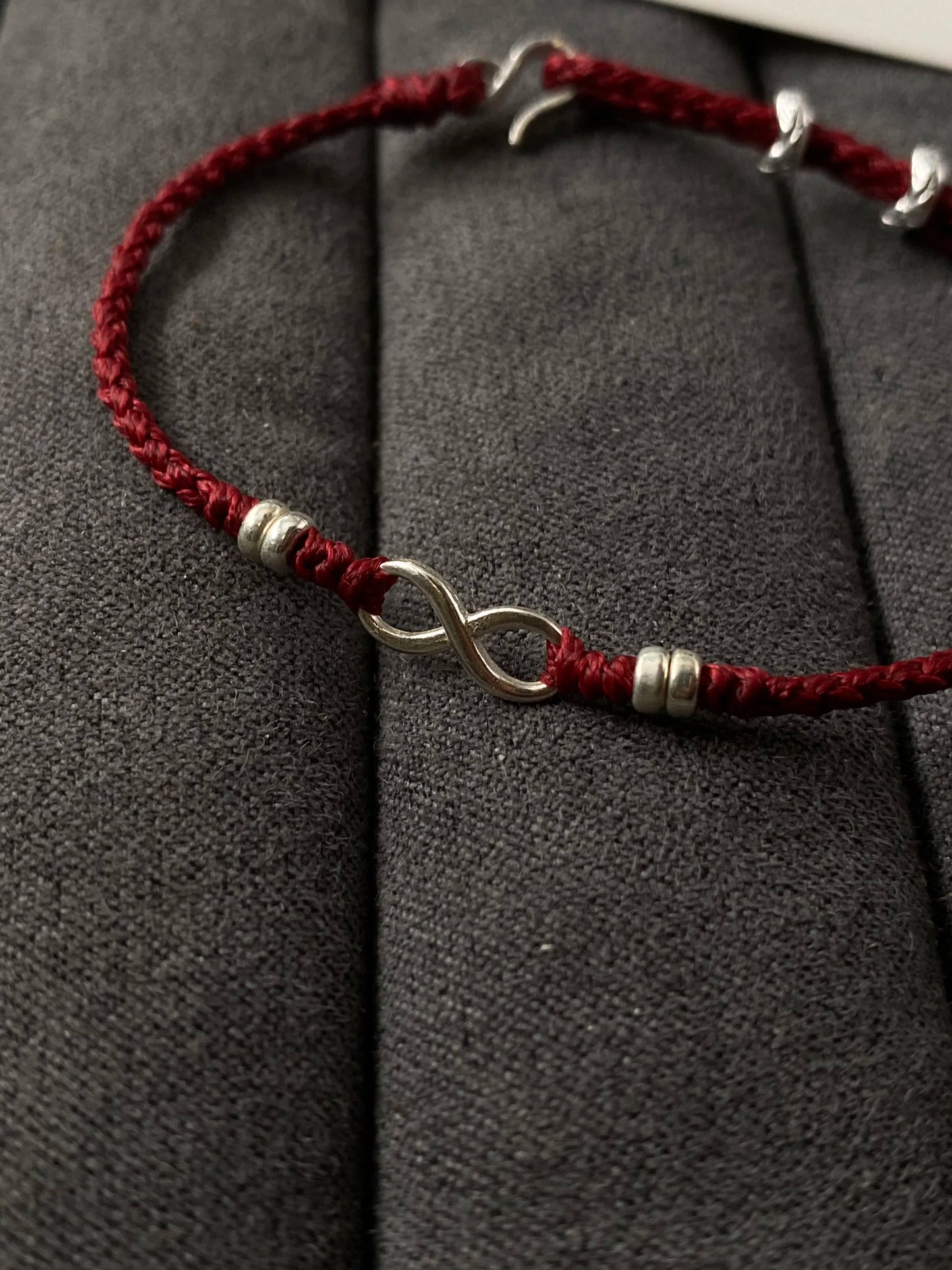 Eternal Red String Bracelet - Handwoven Micro Waxed Cord