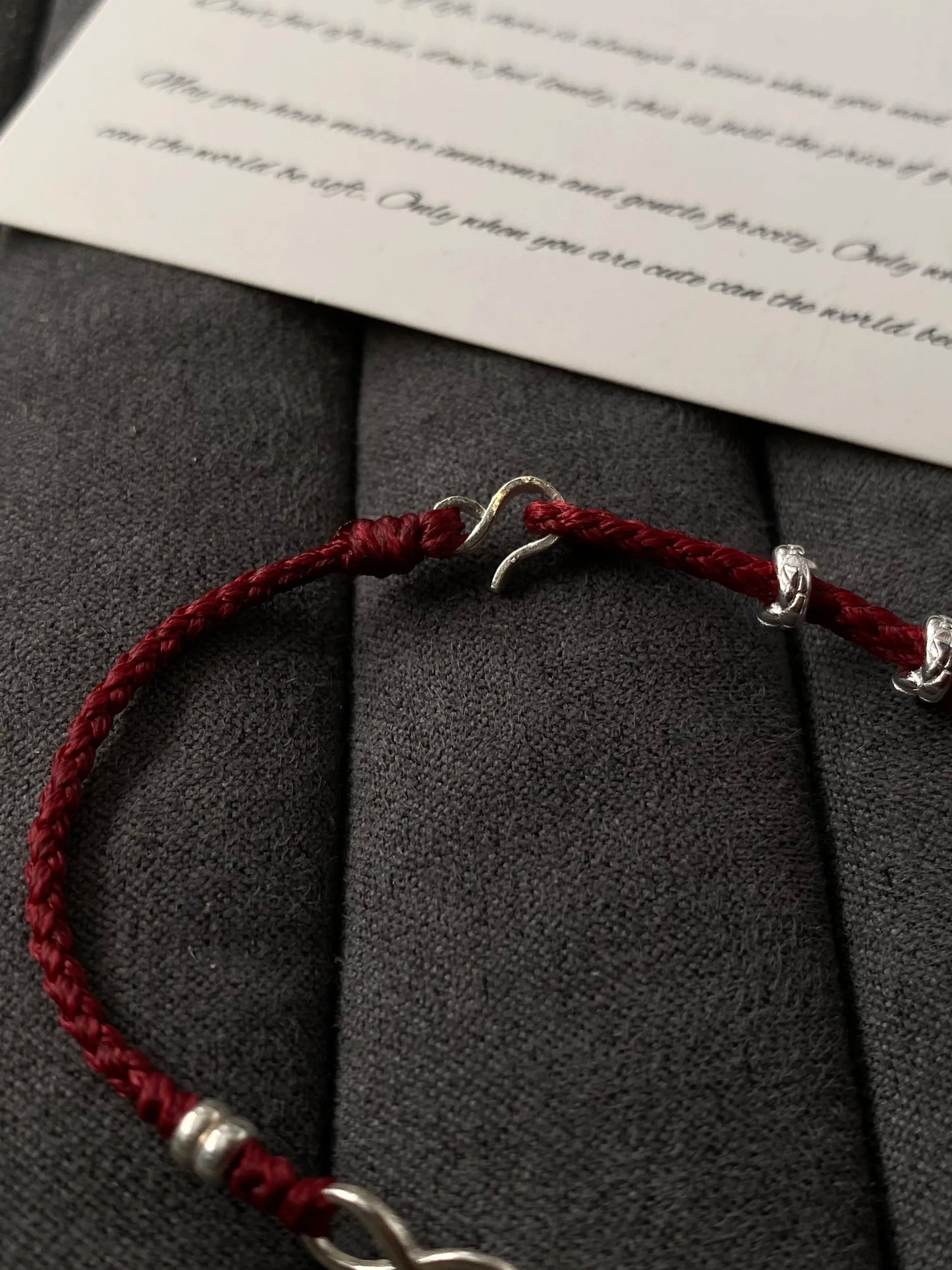 Eternal Red String Bracelet - Handwoven Micro Waxed Cord
