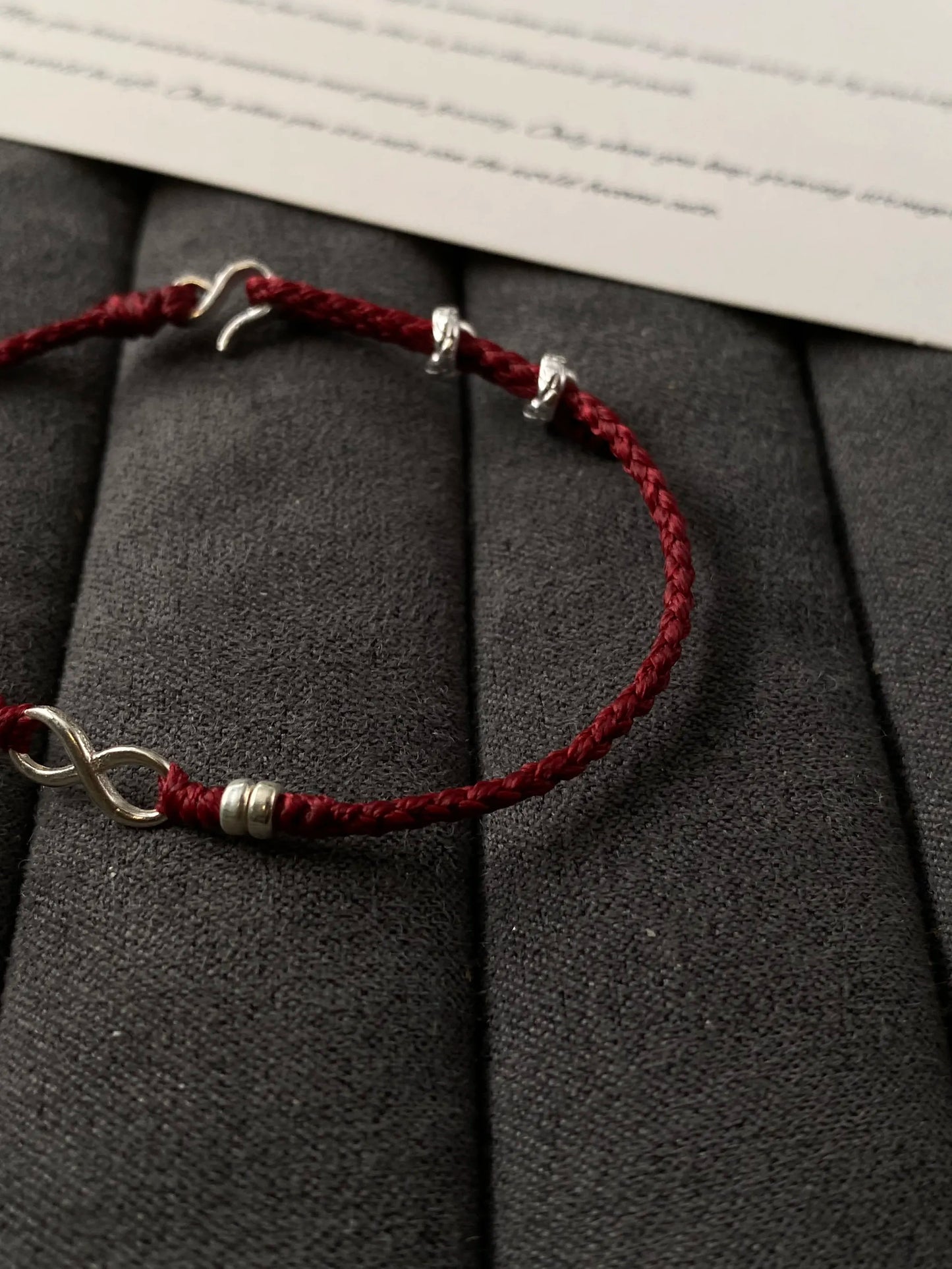 Eternal Red String Bracelet - Handwoven Micro Waxed Cord
