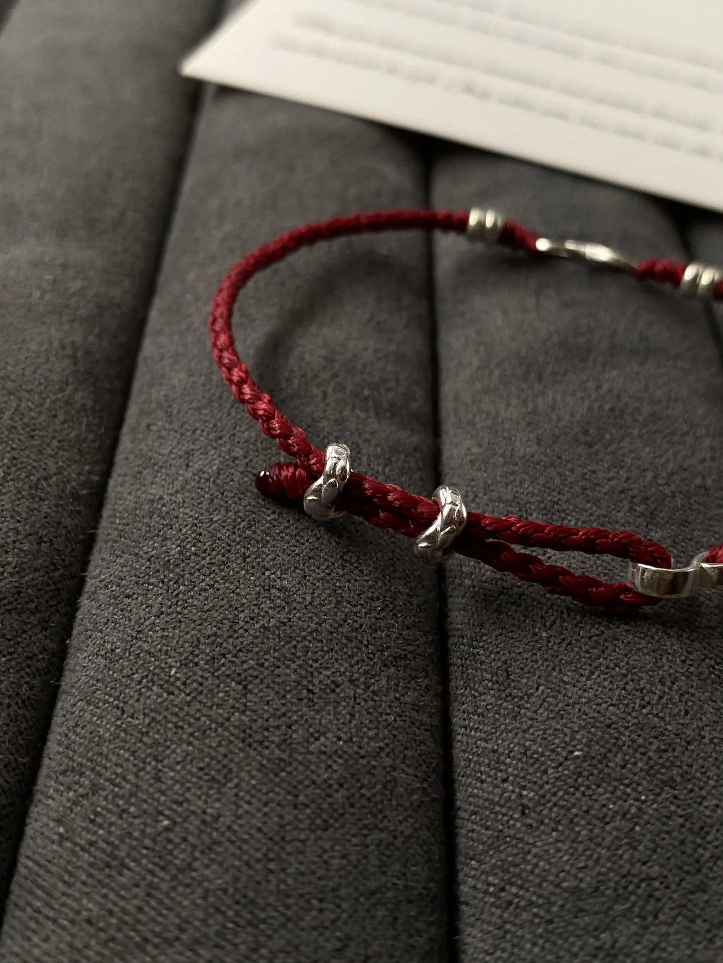 Eternal Red String Bracelet - Handwoven Micro Waxed Cord