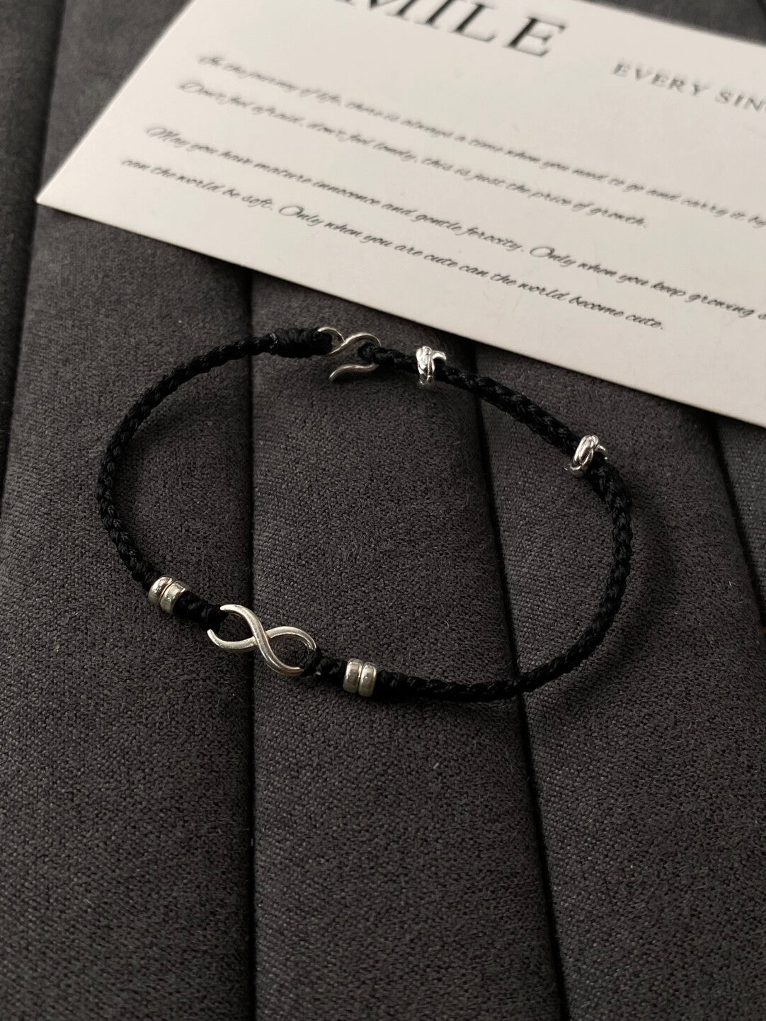 Eternal Infinity Bracelet - Handwoven Black