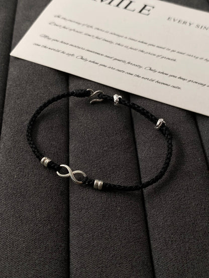 Eternal Infinity Bracelet - Handwoven Black