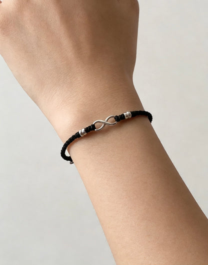 Eternal Infinity Bracelet - Handwoven Black