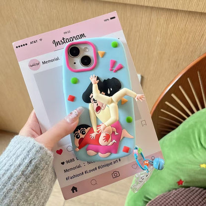 Funny Fan Phone Case - Misae Spanking Shin-chan's Butt
