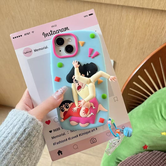 Funny Fan Phone Case - Misae Spanking Shin-chan's Butt