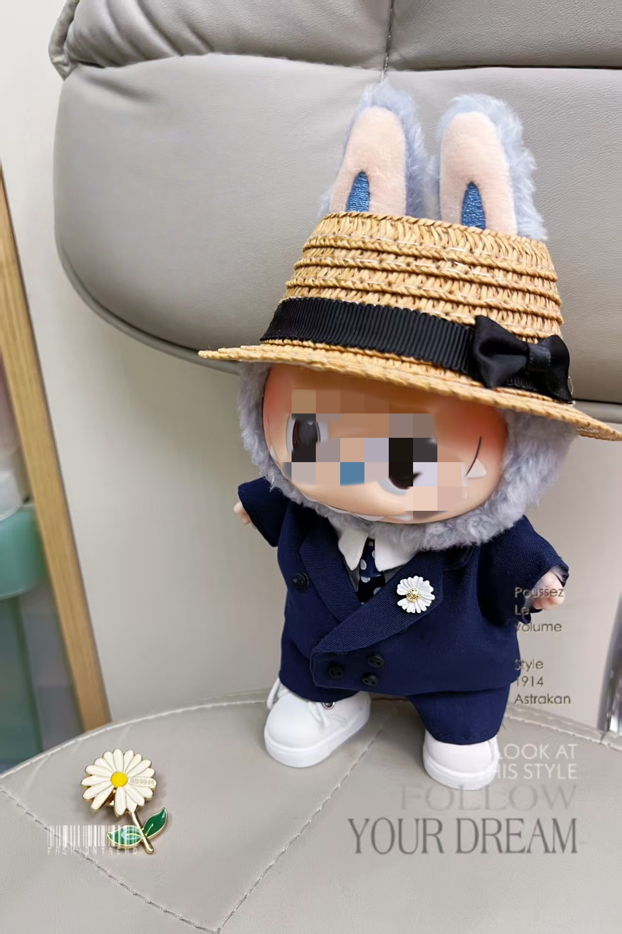 17cm Labubu clothes-GD Inspired Midnight Navy Suit