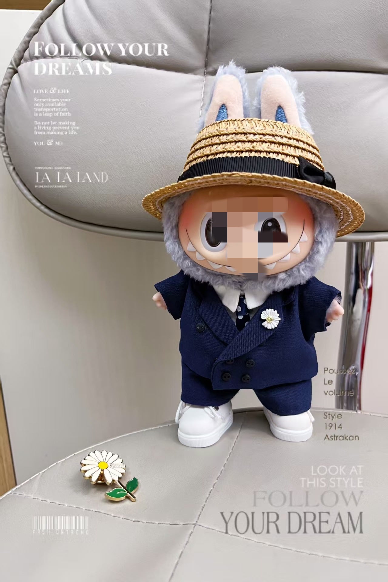 17cm Labubu clothes-GD Inspired Midnight Navy Suit