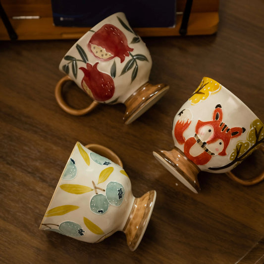 Handcrafted Vintage Mug: Wild Blueberry Motif