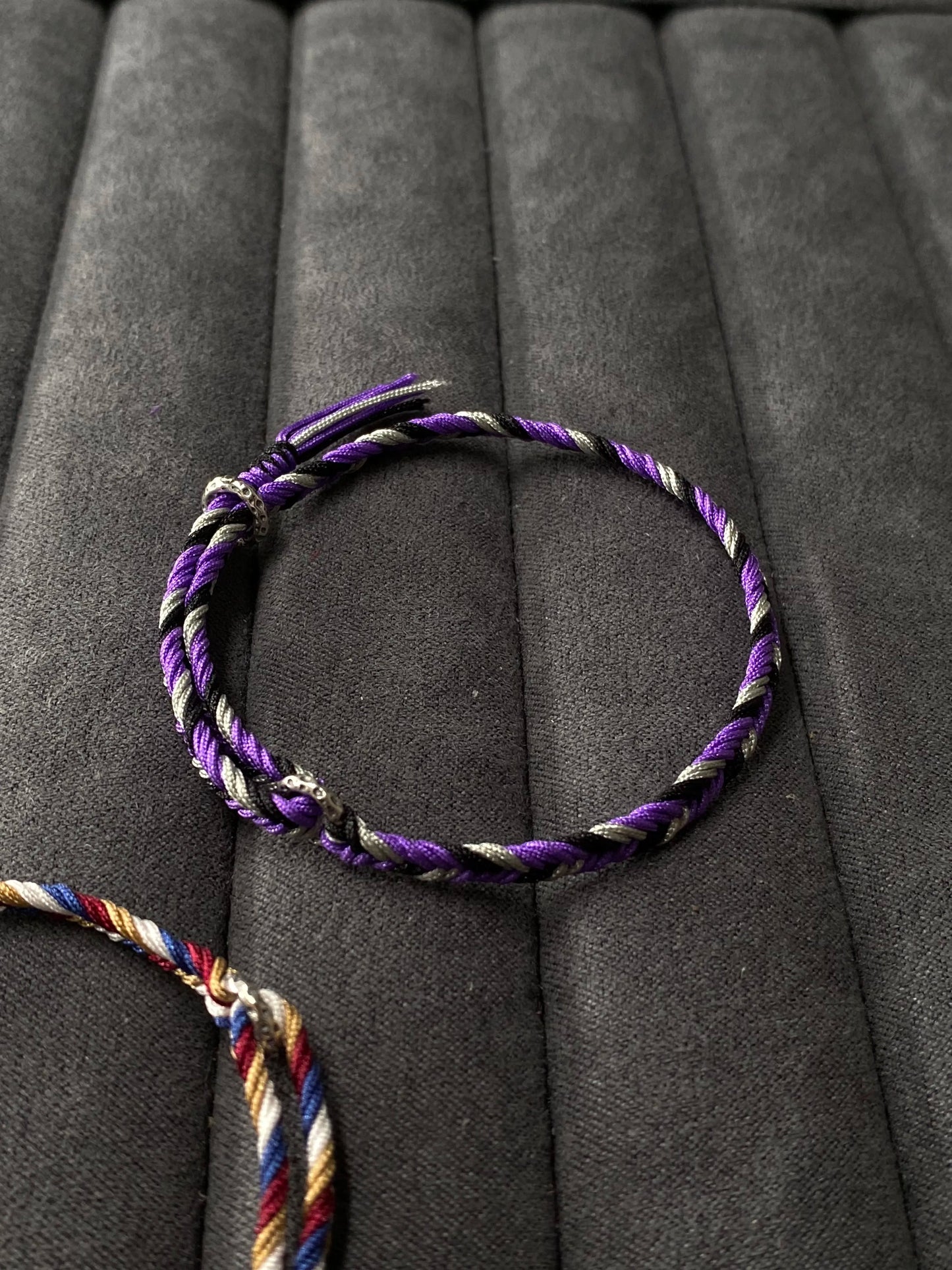 Royal Purple- Herringbone Bracelet- 925 Silver