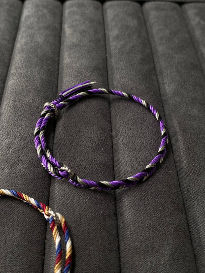 Royal Purple- Herringbone Bracelet- 925 Silver