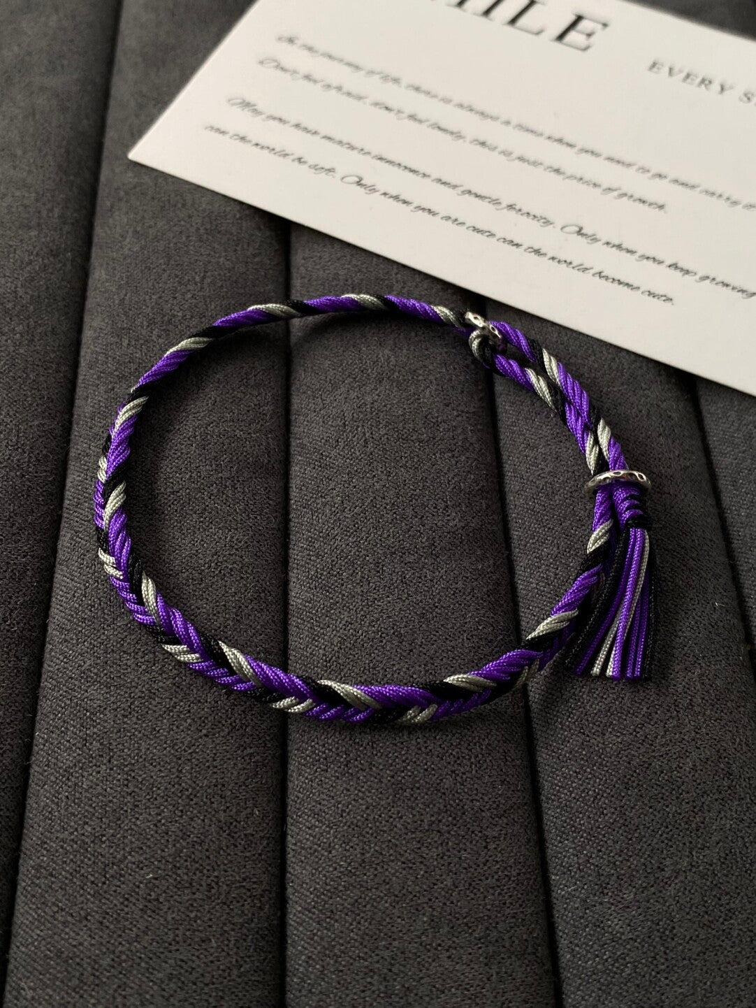 Royal Purple- Herringbone Bracelet- 925 Silver