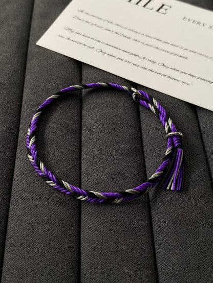 Royal Purple- Herringbone Bracelet- 925 Silver