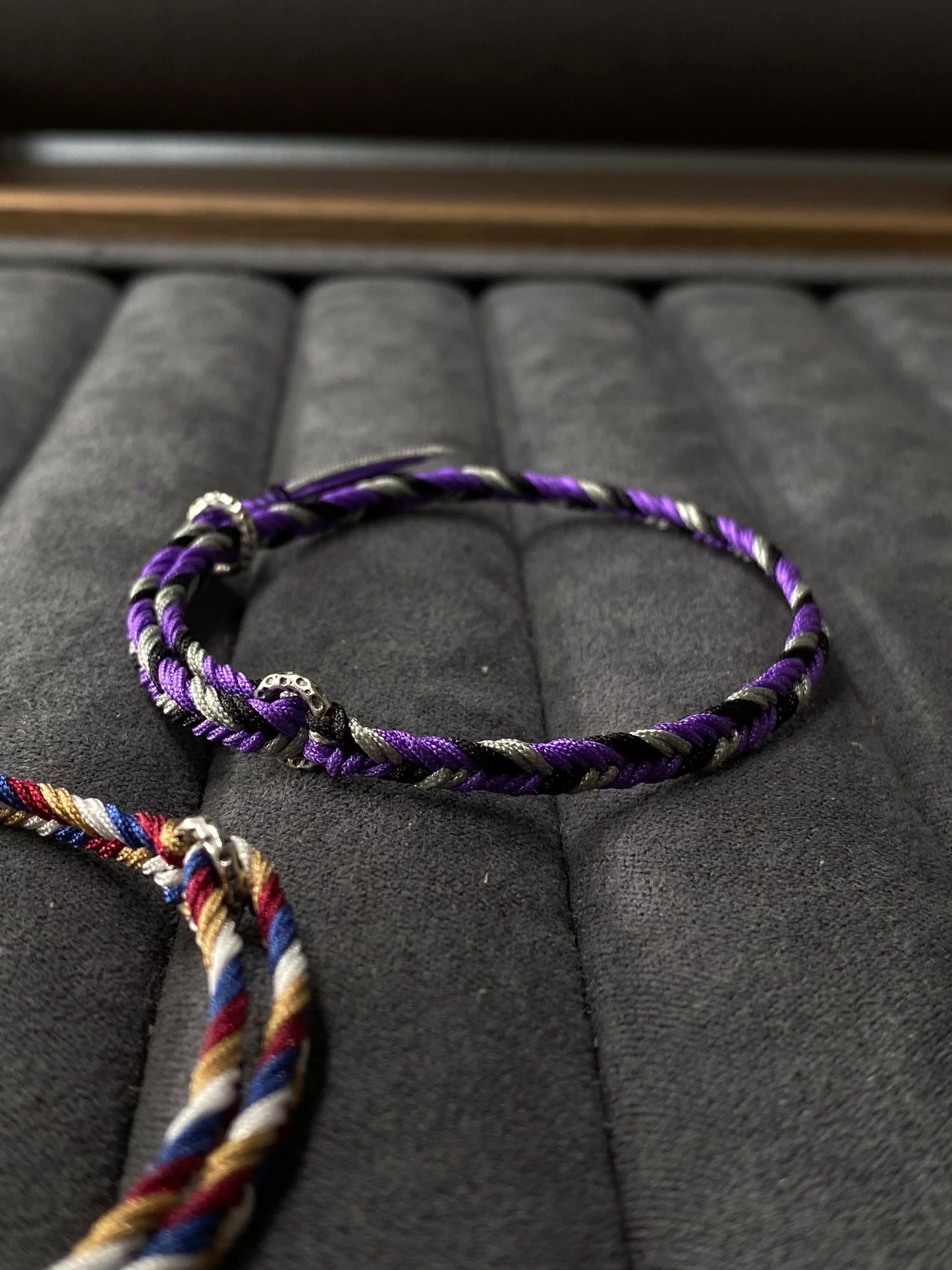 Royal Purple- Herringbone Bracelet- 925 Silver