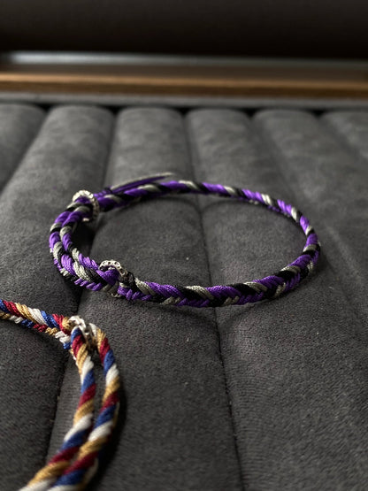 Royal Purple- Herringbone Bracelet- 925 Silver
