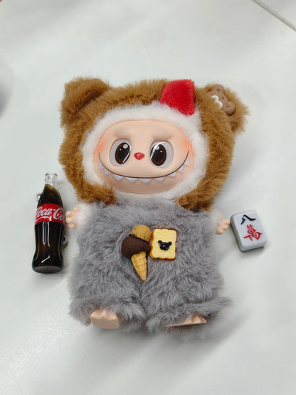 17cm Labubu Clothes-Ice Cream Cookie Bear
