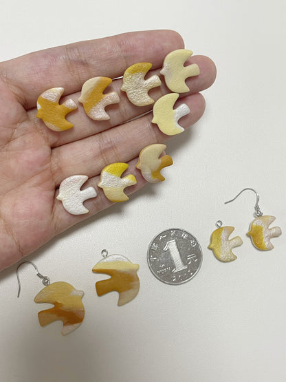 ‘In Flight’ Series Handcrafted Polymer Clay Earrings (S925 Sterling Silver)