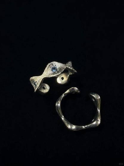 Island & Star Silver Ring