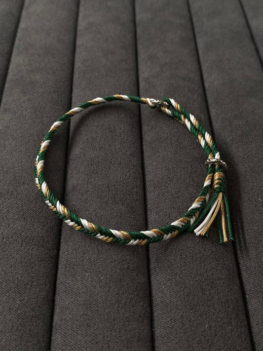 Jade Mist - Herringbone Bracelet- 925 Silver